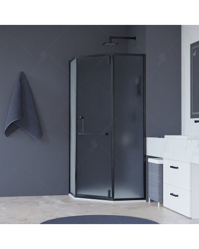 Душевой уголок RGW Hotel HO-084B 100х100 350608400-24 профиль Черный стекло матовое-сатинат