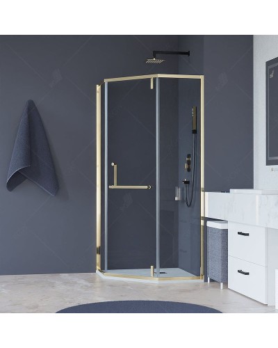 Душевой уголок RGW Hotel HO-084G 90х90 350608499-16 профиль Золото стекло прозрачное