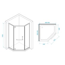 Душевой уголок RGW Hotel HO-084G 90х90 350608499-16 профиль Золото стекло прозрачное