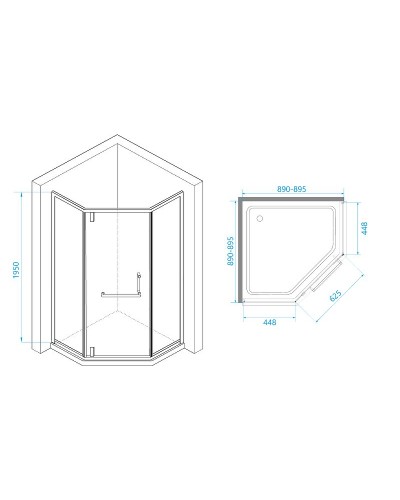 Душевой уголок RGW Hotel HO-084W 90х90 350608499-15 профиль Белый стекло прозрачное