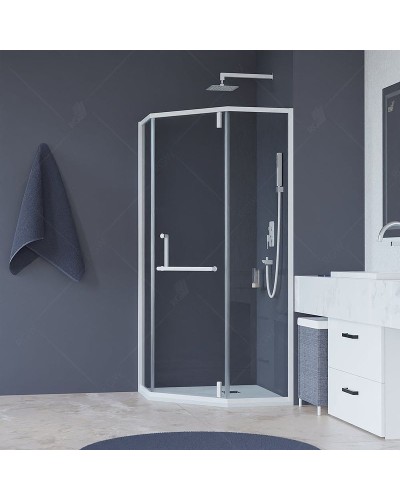 Душевой уголок RGW Hotel HO-084W 100х100 350608400-15 профиль Белый стекло прозрачное