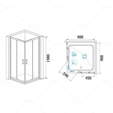 Душевой уголок RGW Passage PA-31 90х90 02083100-11 профиль Хром стекло прозрачное