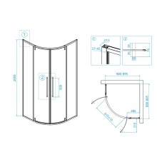 Душевой уголок RGW Stilvoll SV-53-B 90х90 06325399-14 профиль Черный стекло прозрачное