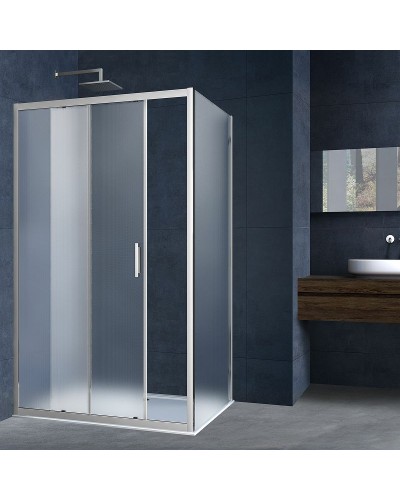 Душевой уголок Vincea Alpha 130x80 VSR-3AL8013MT профиль Хром стекло текстурное