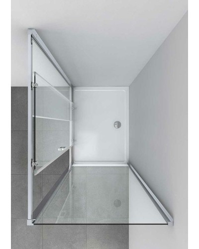 Душевой уголок Vincea Alpha 150x90 VSR-3AL9015MT профиль Хром стекло текстурное