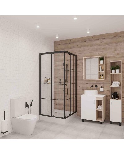 Душевой уголок Niagara Nova 100х100 NG-0100-14 профиль Черный стекло прозрачное