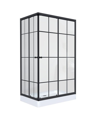 Душевой уголок Niagara Nova 120х80 NG-0120-14 профиль Черный стекло прозрачное