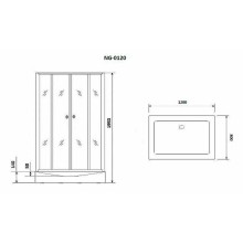 Душевой уголок Niagara Nova 120х80 NG-0120-14 профиль Черный стекло прозрачное