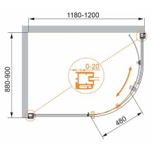 Душевой уголок Cezares Anima 120x90 ANIMA-W-RH-1-120/90-C-Cr профиль Хром стекло прозрачное