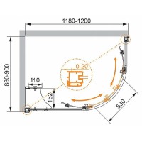 Душевой уголок Cezares Anima 120x90 ANIMA-W-RH-2-120/90-C-Cr-L профиль Хром стекло прозрачное