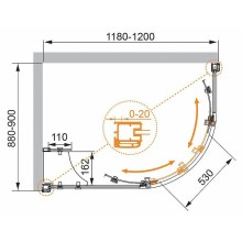 Душевой уголок Cezares Anima 120x90 ANIMA-W-RH-2-120/90-C-Cr-L профиль Хром стекло прозрачное