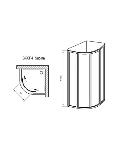 Душевой уголок Ravak Supernova SKCP4-80 Sabina 80x80 31144VU0011 профиль Сатин витраж пластик Pearl