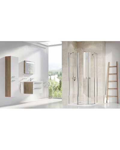 Душевой уголок Ravak Chrome CSKK4 80x80 3Q140C00Z1 профиль Хром стекло Transparent