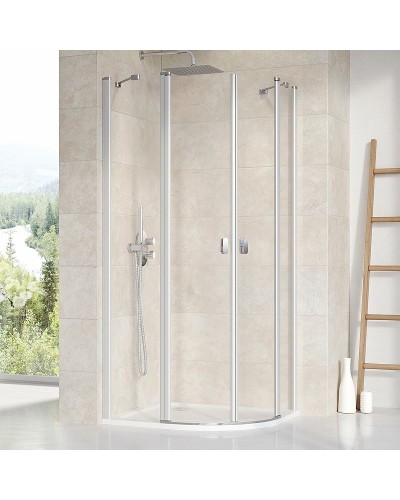 Душевой уголок Ravak Chrome CSKK4 90x90 3Q170U00Z1 профиль Сатин стекло Transparent