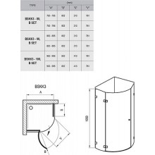Душевой уголок Ravak Brilliant BSKK3-80 80х80 L 3UL44A00Y1 профиль Хром стекло Transparent