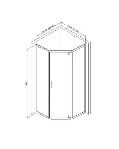 Душевой уголок AM.PM Gem 90x90 W90G-405-090MT профиль Хром матовый стекло прозрачное