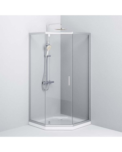 Душевой уголок AM.PM Gem 90x90 W90G-405-090MT профиль Хром матовый стекло прозрачное