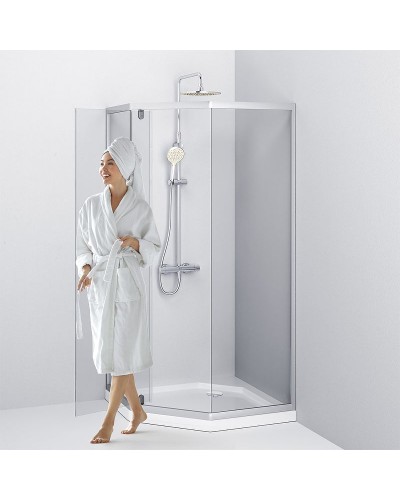 Душевой уголок AM.PM Gem 90x90 W90G-405-090MT профиль Хром матовый стекло прозрачное