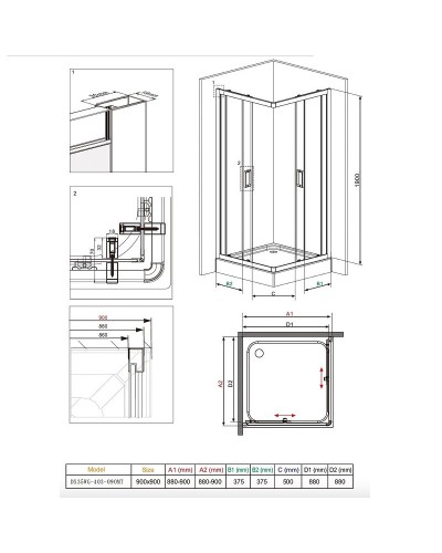 Душевой уголок Damixa Skyline 90x90 DX35WG-403-090MT профиль Хром матовый стекло прозрачное