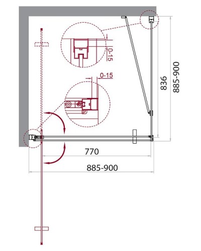 Душевой уголок BelBagno Marmi 90x90 MARMI-A-1-90-C-Cr профиль Хром стекло прозрачное