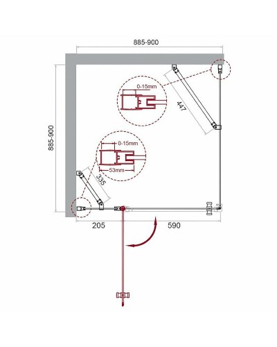 Душевой уголок BelBagno Etna 90х90 ETNA-A-12-90-C-Cr профиль Хром стекло прозрачное