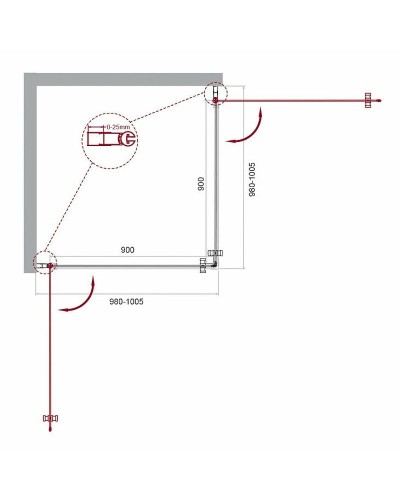 Душевой уголок BelBagno Etna 100х100 ETNA-A-2-100-C-Cr профиль Хром стекло прозрачное