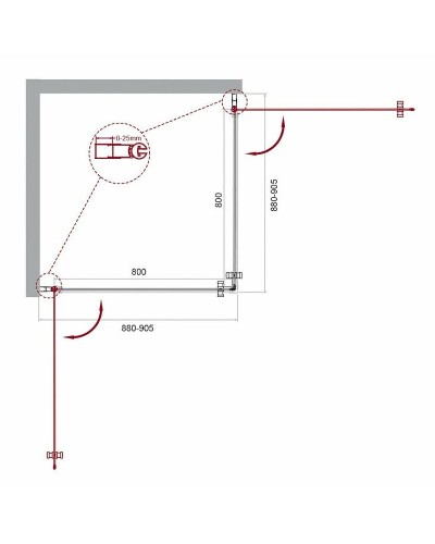 Душевой уголок BelBagno Etna 90х90 ETNA-A-2-90-C-Cr профиль Хром стекло прозрачное