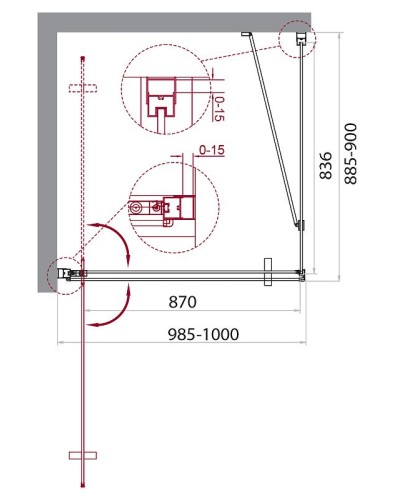 Душевой уголок BelBagno Marmi 100x90 MARMI-AH-1-100/90-C-Cr профиль Хром стекло прозрачное