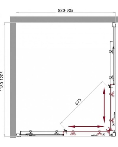 Душевой уголок BelBagno Sela 120х90 SELA-AH-2-120/90-P-Cr профиль Хром стекло рифленое