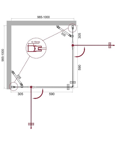 Душевой уголок BelBagno Etna 100х100 ETNA-A-22-100-C-Cr профиль Хром стекло прозрачное