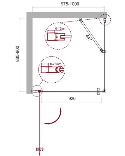 Душевой уголок BelBagno Etna 100х90 ETNA-AH-1-100/90-C-Cr профиль Хром стекло прозрачное