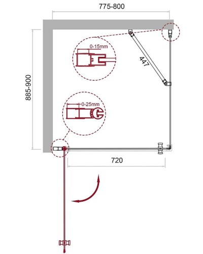 Душевой уголок BelBagno Etna 80х90 ETNA-AH-1-80/90-C-Cr профиль Хром стекло прозрачное