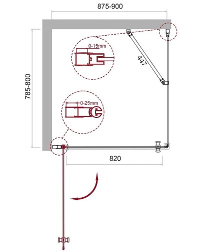 Душевой уголок BelBagno Etna 90х80 ETNA-AH-1-90/80-C-Cr профиль Хром стекло прозрачное