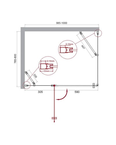 Душевой уголок BelBagno Etna 100х80 ETNA-AH-12-100/80-C-Cr профиль Хром стекло прозрачное