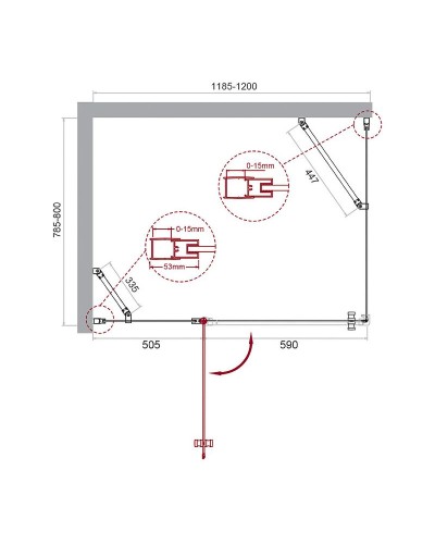 Душевой уголок BelBagno Etna 120х80 ETNA-AH-12-120/80-C-Cr профиль Хром стекло прозрачное