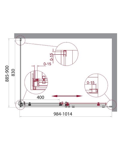 Душевой уголок BelBagno Acqua 100х90 ACQUA-AH-1-100/90-C-Cr профиль Хром стекло прозрачное