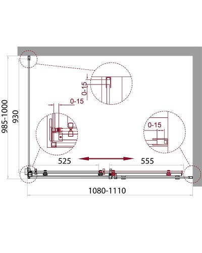 Душевой уголок BelBagno Acqua 110х100 ACQUA-AH-1-110/100-C-Cr профиль Хром стекло прозрачное