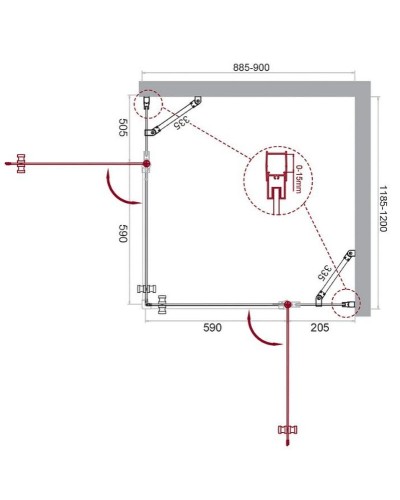 Душевой уголок BelBagno Etna 90х120 ETNA-AH-22-90/120-C-Cr профиль Хром стекло прозрачное