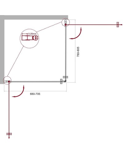 Душевой уголок BelBagno Etna 70х80 ETNA-AH-2-70/80-C-Cr профиль Хром стекло прозрачное