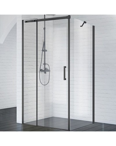 Душевой уголок BelBagno Acqua 120х90 ACQUA-AH-1-120/90-C-NERO профиль Черный стекло прозрачное