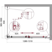 Душевой уголок BelBagno Acqua 130х100 ACQUA-AH-1-130/100-C-Cr профиль Хром стекло прозрачное