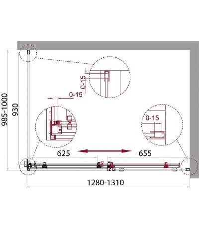 Душевой уголок BelBagno Acqua 130х100 ACQUA-AH-1-130/100-C-Cr профиль Хром стекло прозрачное