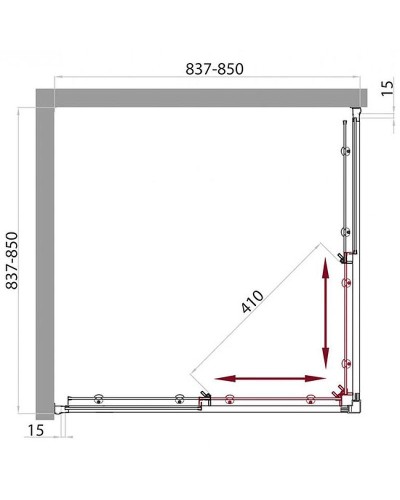 Душевой уголок BelBagno Uno 85х85 UNO-195-A-2-85-C-Cr профиль Хром стекло прозрачное