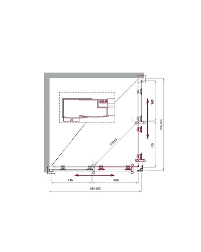 Душевой уголок BelBagno Uno 95х95 UNO-195-A-2-95-P-Cr профиль Хром стекло рифленое