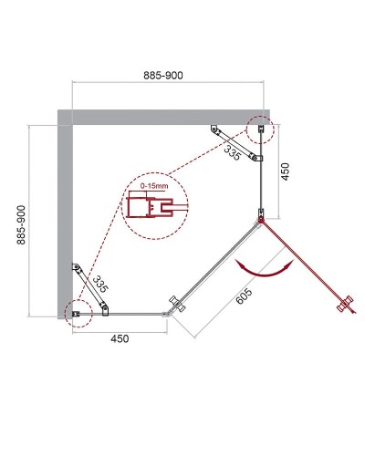Душевой уголок BelBagno Etna 90х90 ETNA-P-1-90-C-Cr профиль Хром стекло прозрачное