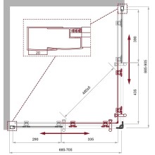 Душевой уголок BelBagno Uno 90х70 UNO-195-AH-2-90/70-C-Cr профиль Хром стекло прозрачное