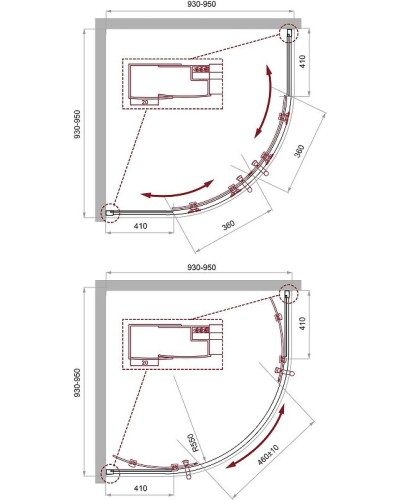 Душевой уголок BelBagno Uno 95х95 UNO-195-R-2-95-C-Cr профиль Хром стекло прозрачное