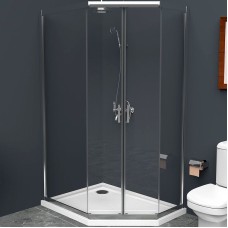 Душевой уголок BelBagno Uno 100х80 UNO-195-PH-2-100/80-C-Cr профиль Хром стекло прозрачное