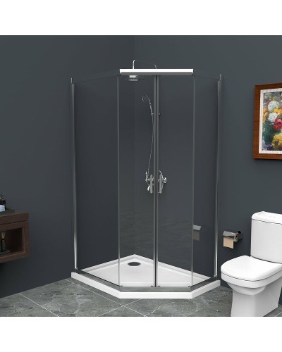 Душевой уголок BelBagno Uno 120х90 UNO-195-PH-2-120/90-C-Cr профиль Хром стекло прозрачное