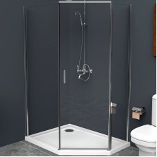 Душевой уголок BelBagno Uno 100х80 UNO-195-PH-1-100/80-C-Cr профиль Хром стекло прозрачное